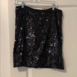 Black sequined skirt